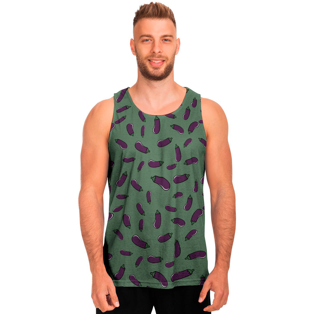 Little Purple Eggplant Pattern Print Men's Tank Top