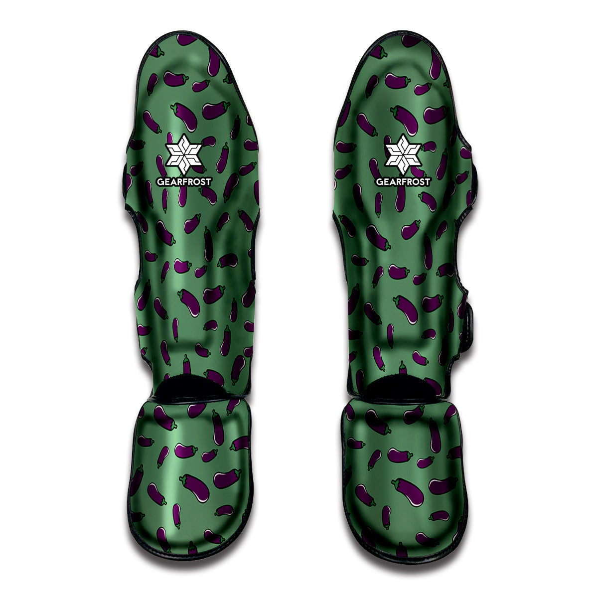 Little Purple Eggplant Pattern Print Muay Thai Shin Guards