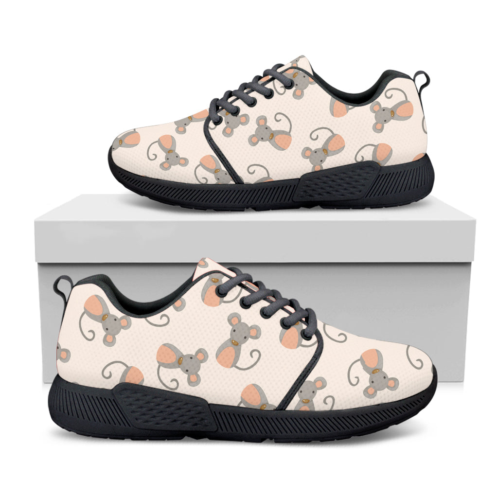 Little Rat Pattern Print Black Athletic Shoes