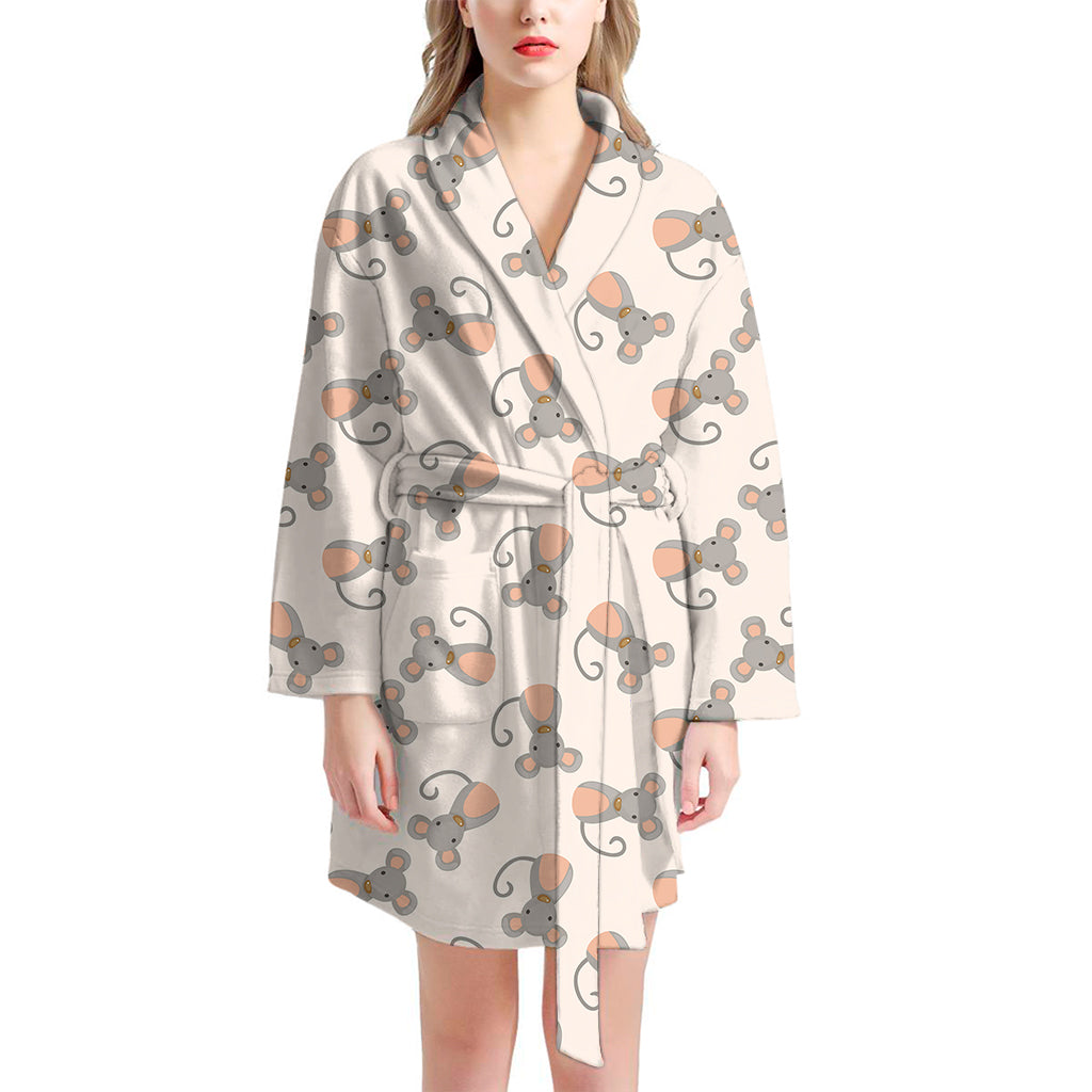 Little Rat Pattern Print Women's Bathrobe