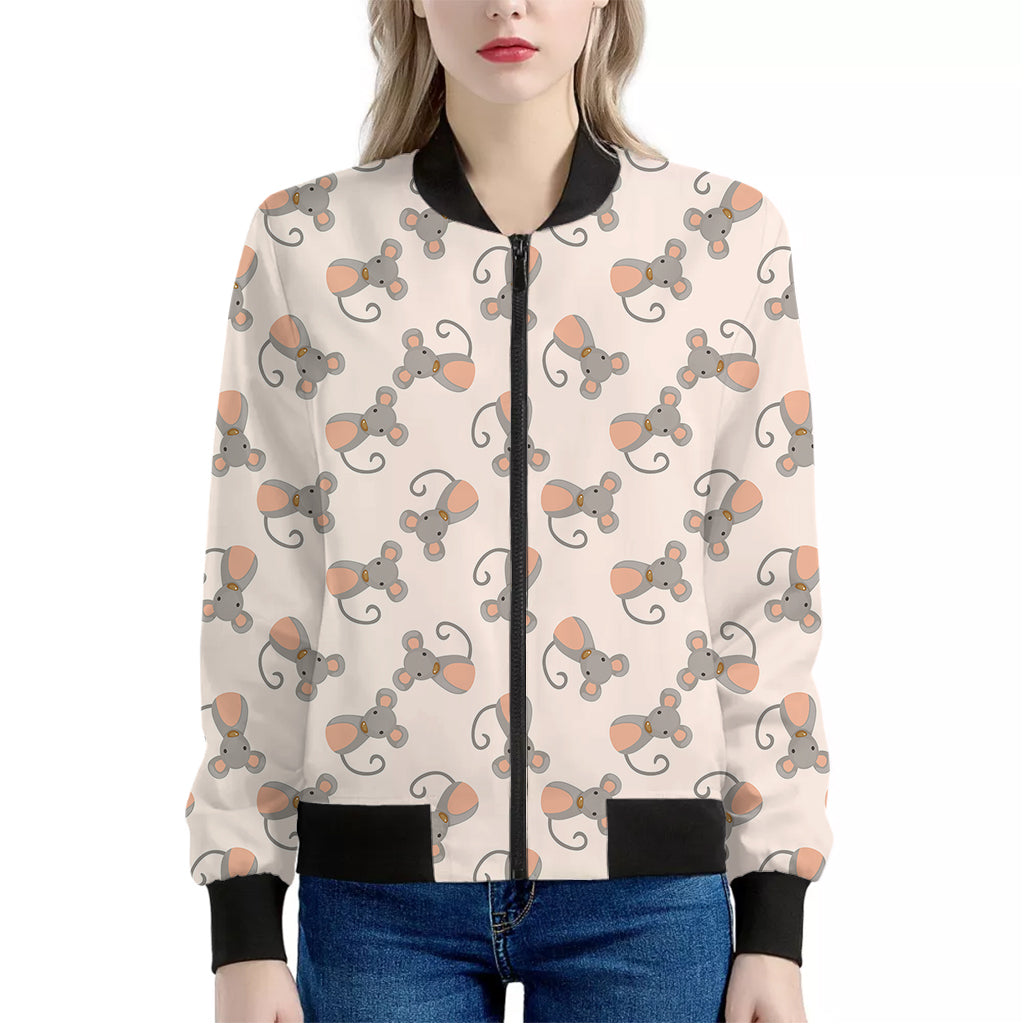 Little Rat Pattern Print Women's Bomber Jacket