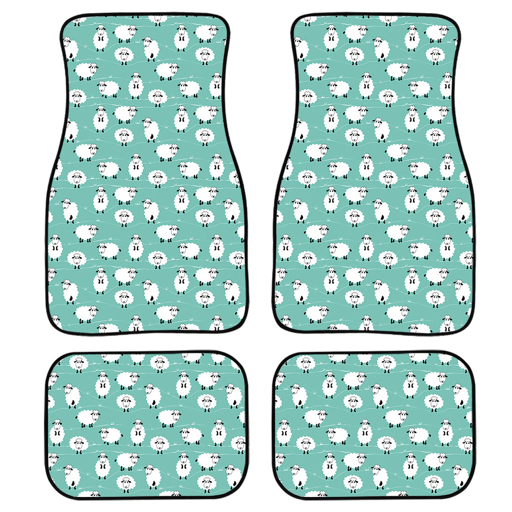 Little Sheep Pattern Print Front and Back Car Floor Mats