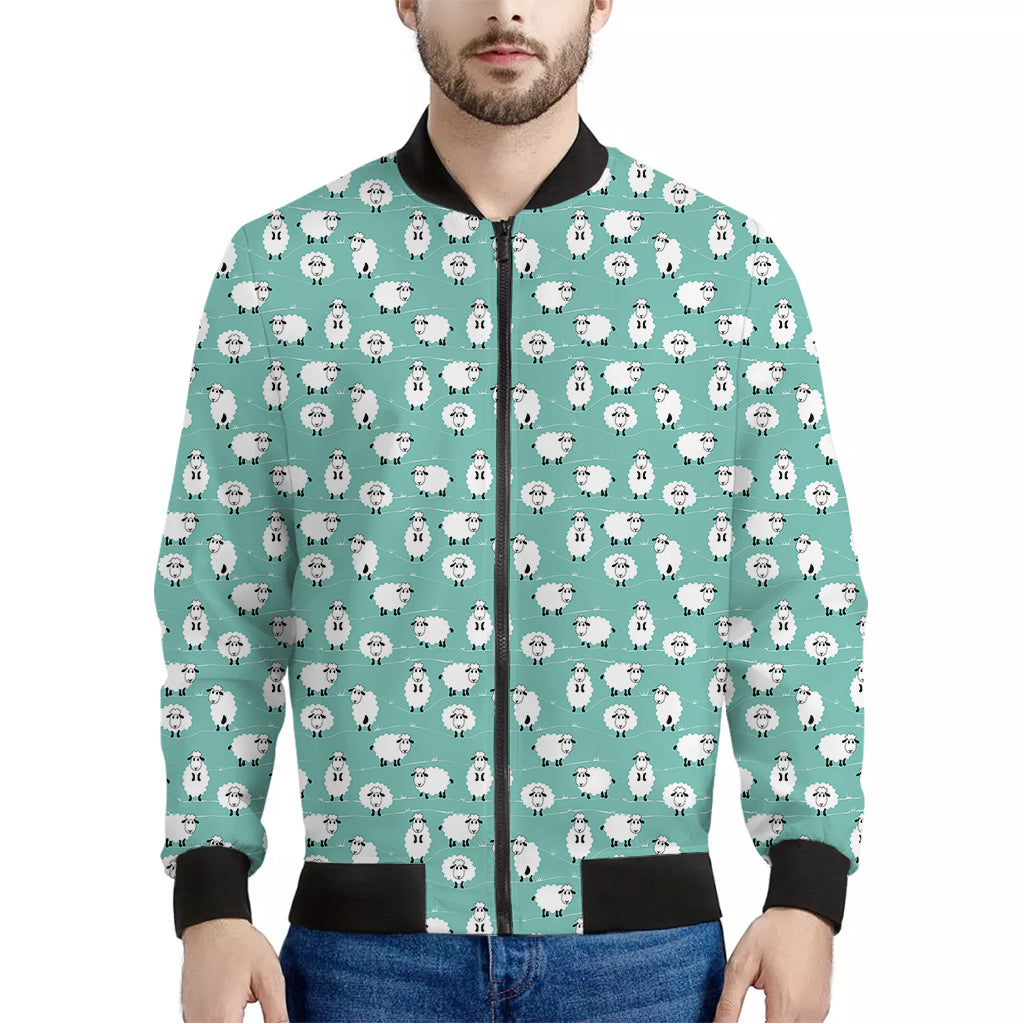 Little Sheep Pattern Print Men's Bomber Jacket