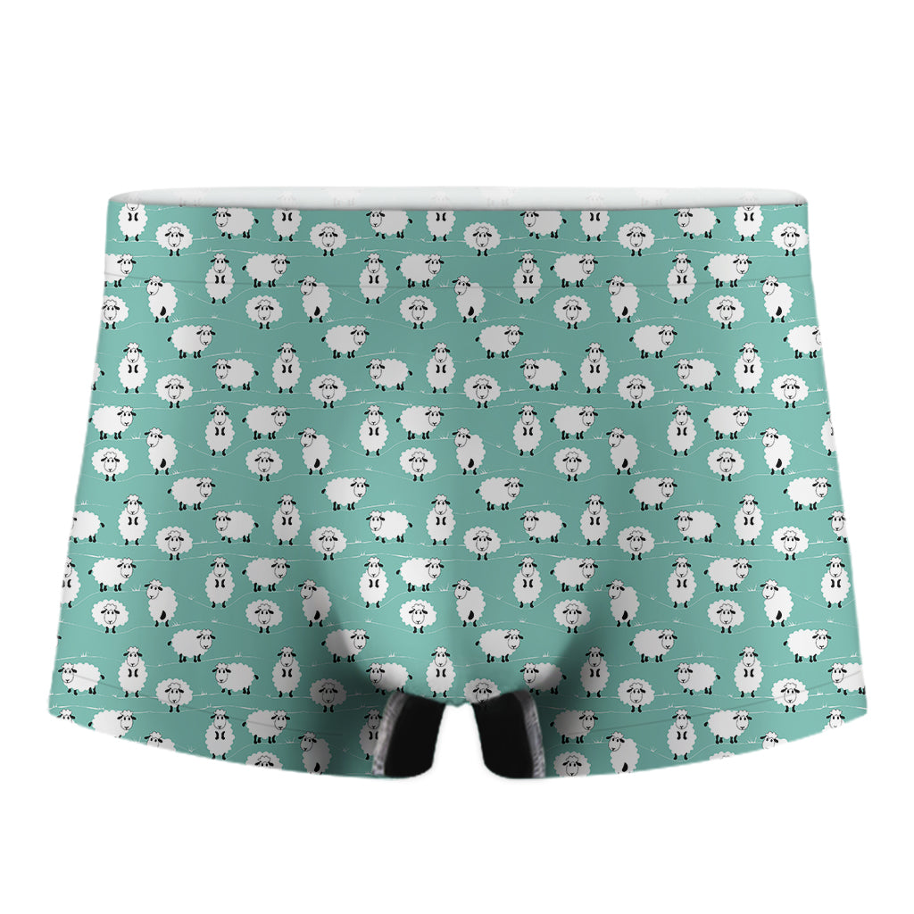 Little Sheep Pattern Print Men's Boxer Briefs