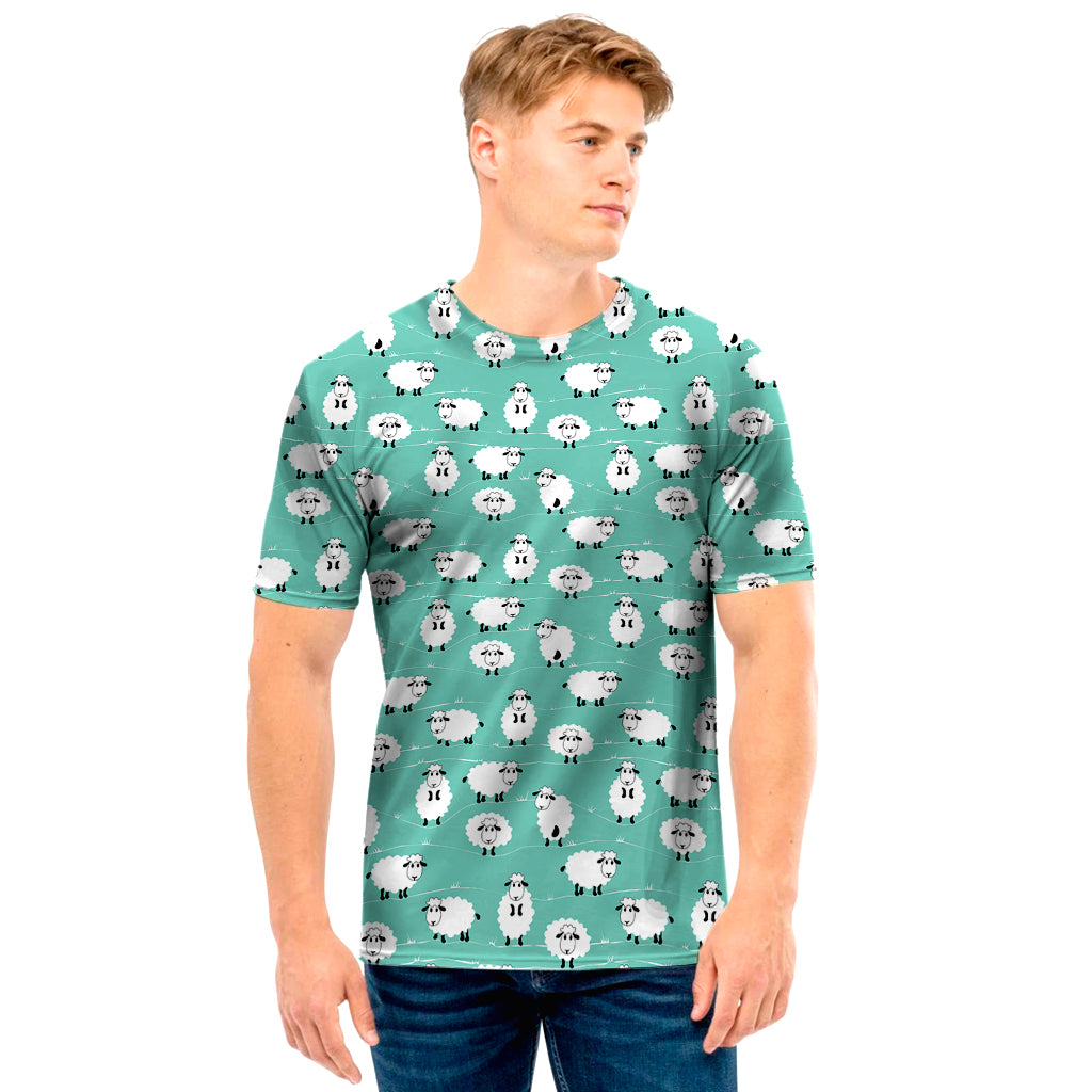 Little Sheep Pattern Print Men's T-Shirt