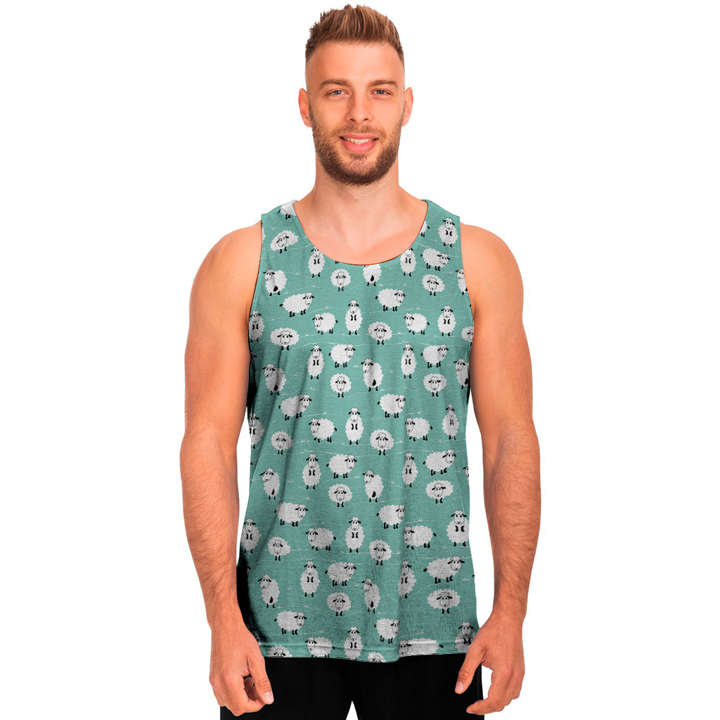 Little Sheep Pattern Print Men's Tank Top