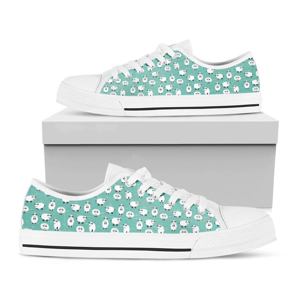 Little Sheep Pattern Print White Low Top Shoes