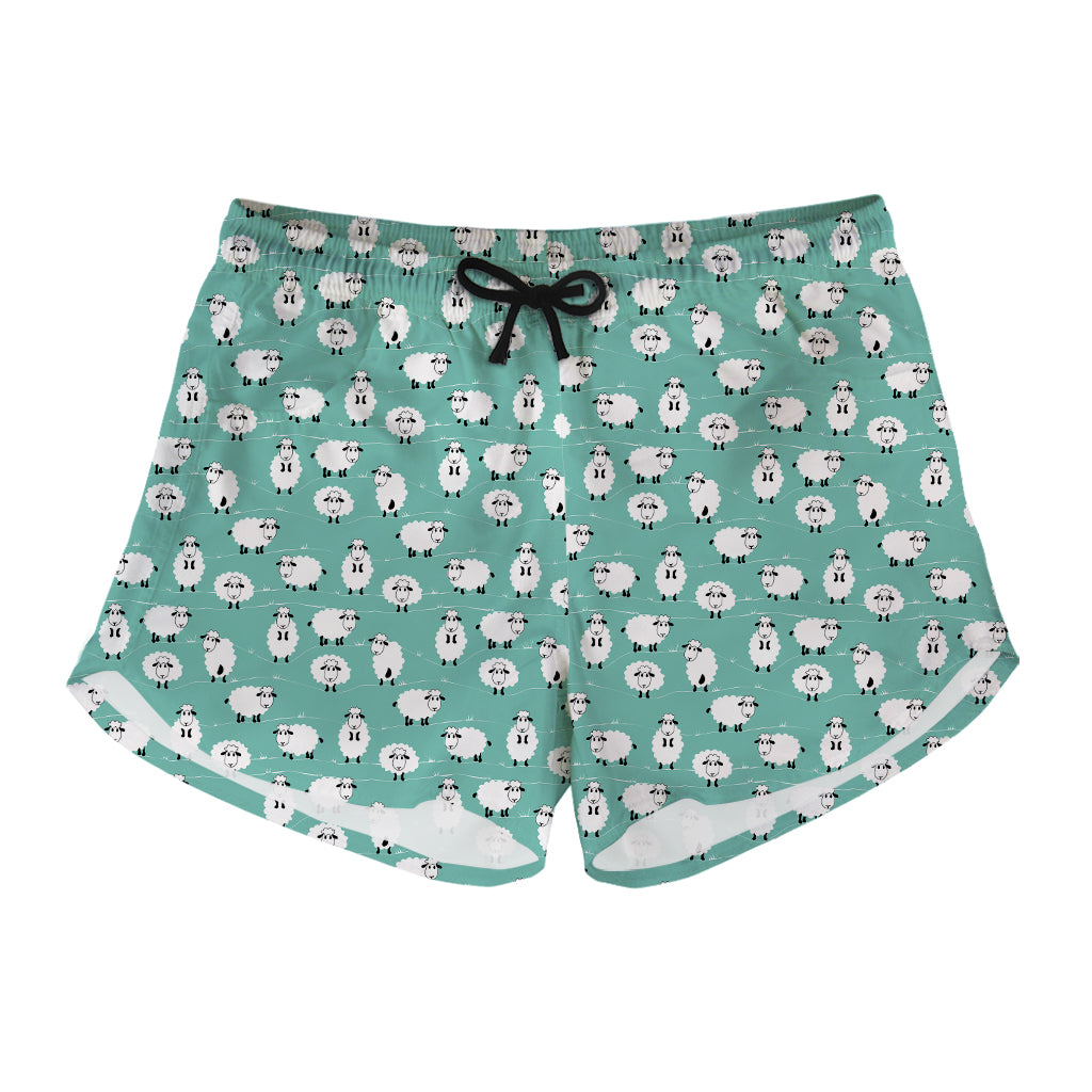 Little Sheep Pattern Print Women's Shorts