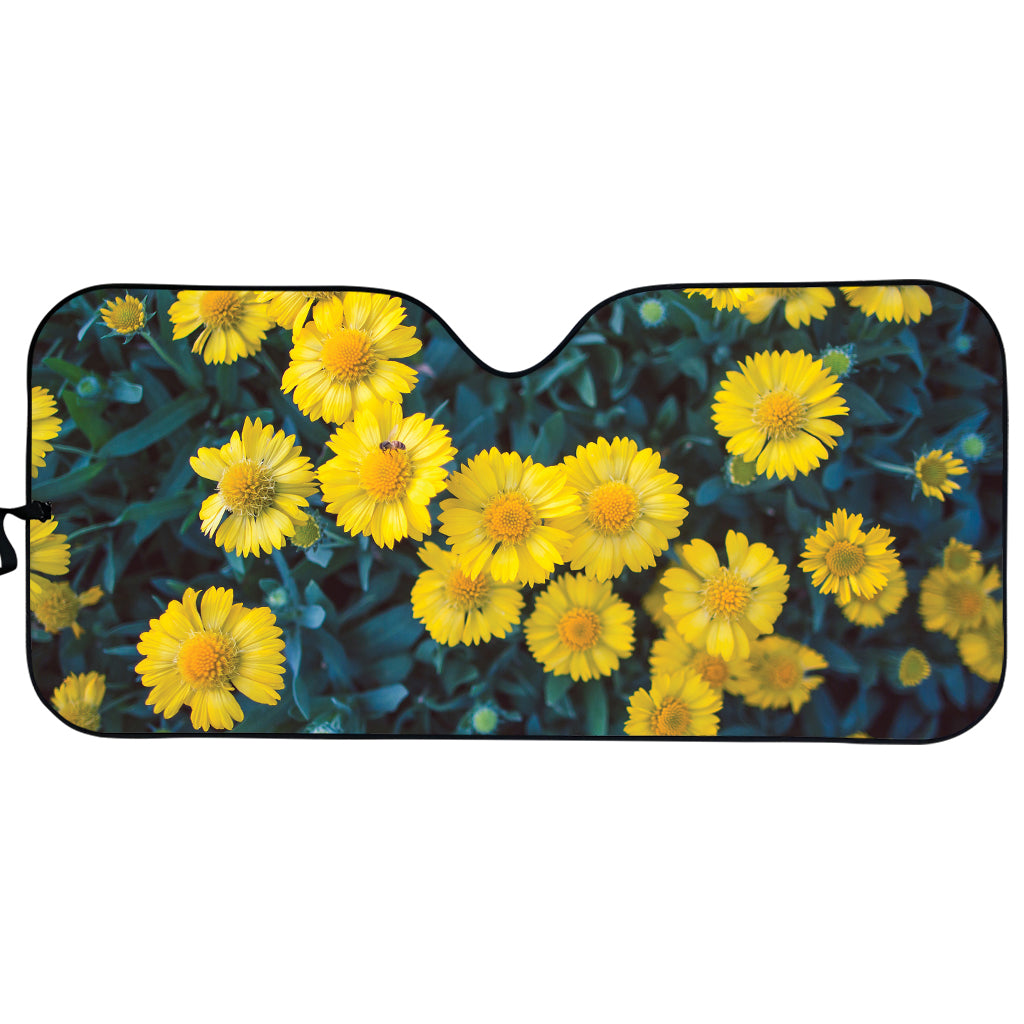 Little Yellow Daisy Print Car Sun Shade