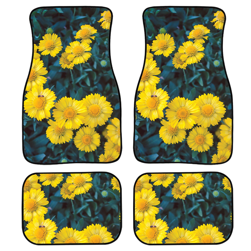 Little Yellow Daisy Print Front and Back Car Floor Mats