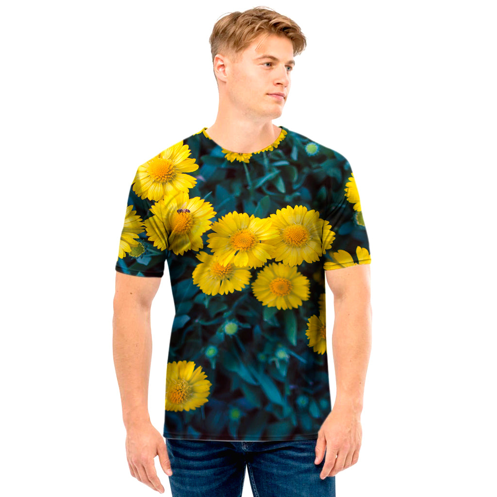 Little Yellow Daisy Print Men's T-Shirt