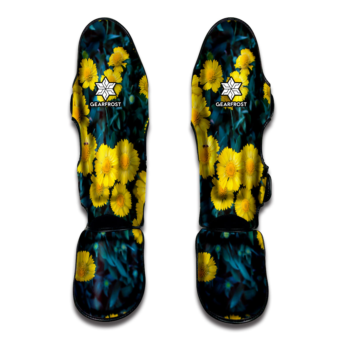 Little Yellow Daisy Print Muay Thai Shin Guards