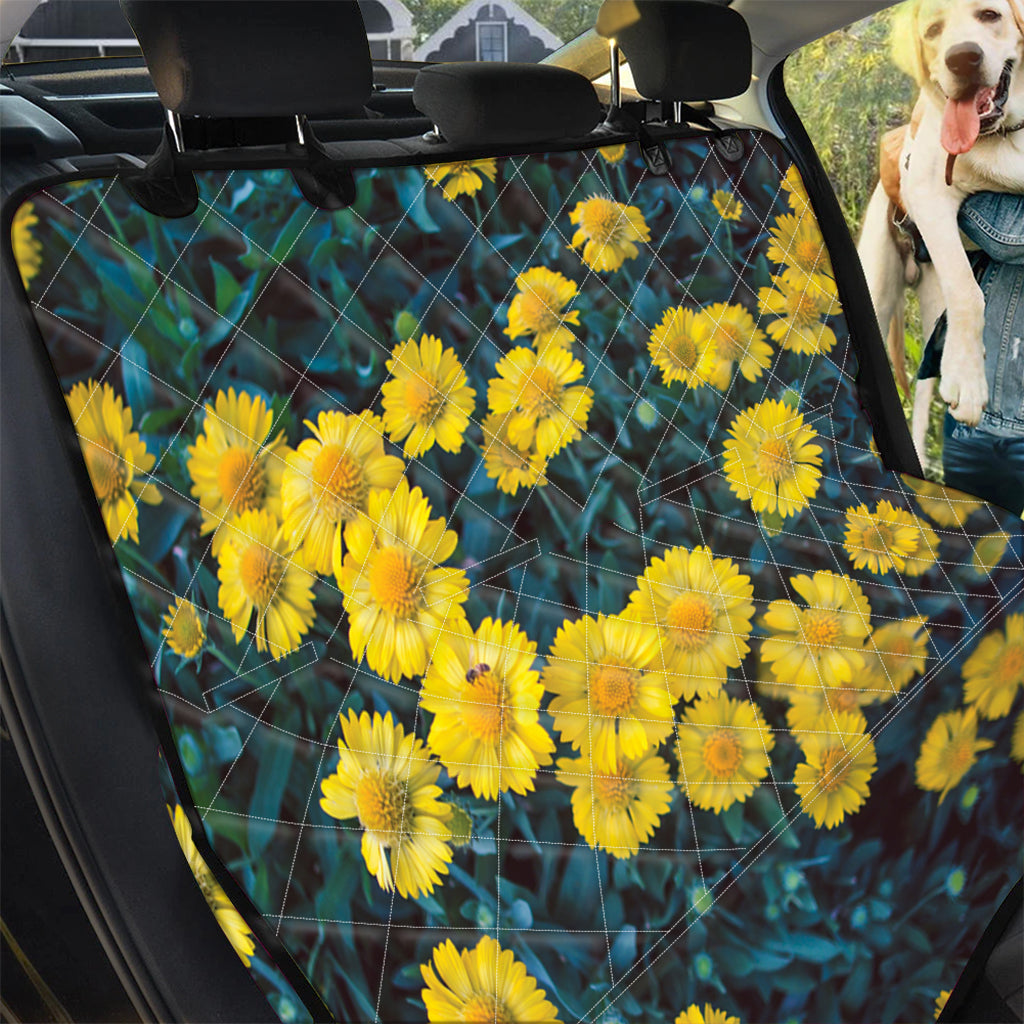 Little Yellow Daisy Print Pet Car Back Seat Cover