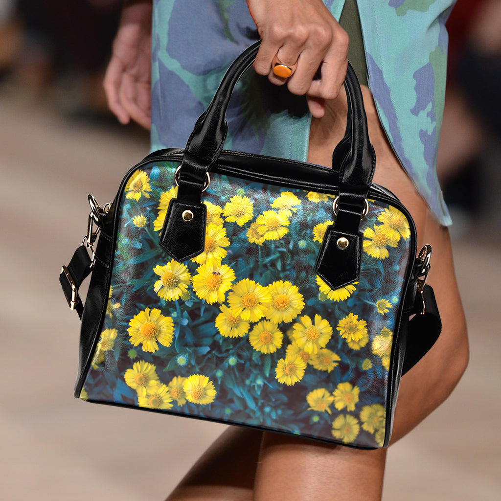 Little Yellow Daisy Print Shoulder Handbag