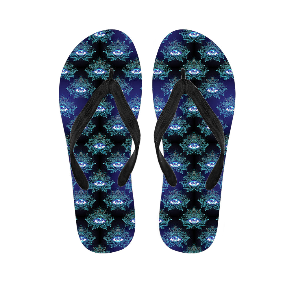 Lotus Eye of Providence Pattern Print Flip Flops