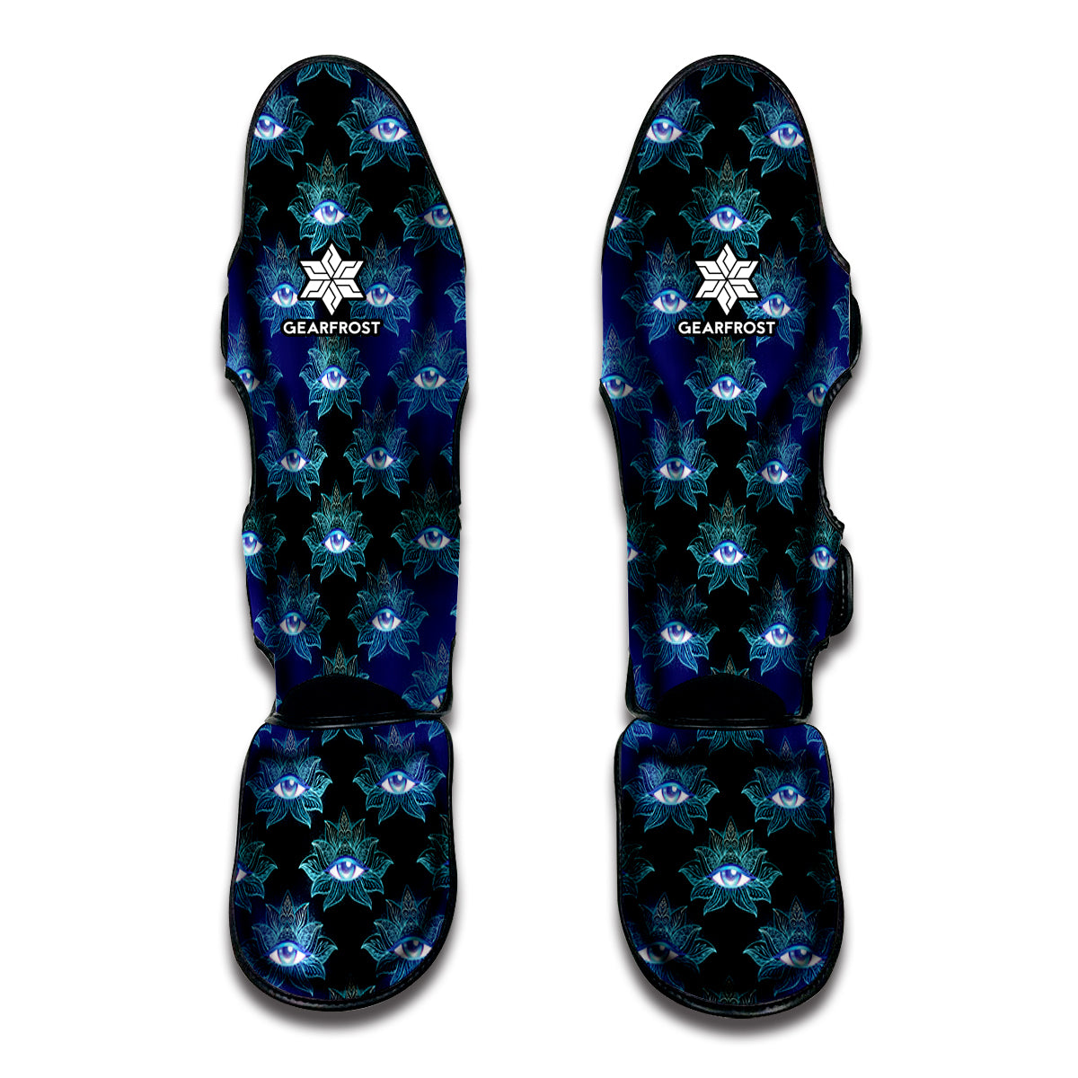 Lotus Eye of Providence Pattern Print Muay Thai Shin Guards