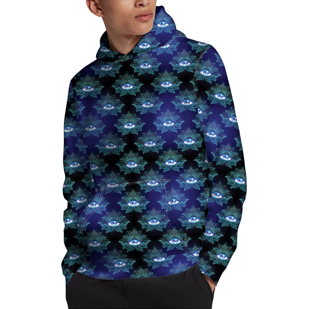 Lotus Eye of Providence Pattern Print Pullover Hoodie