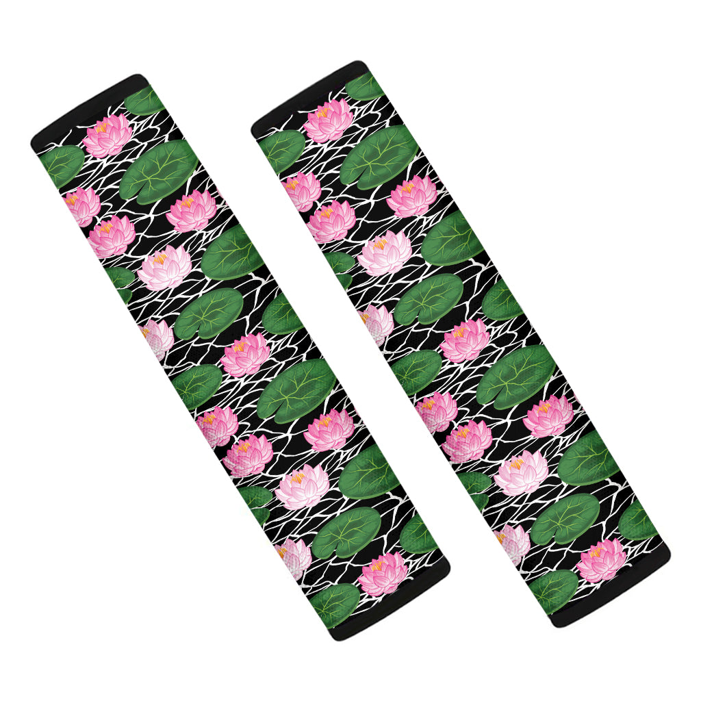 Lotus Flower And Leaf Pattern Print Car Seat Belt Covers