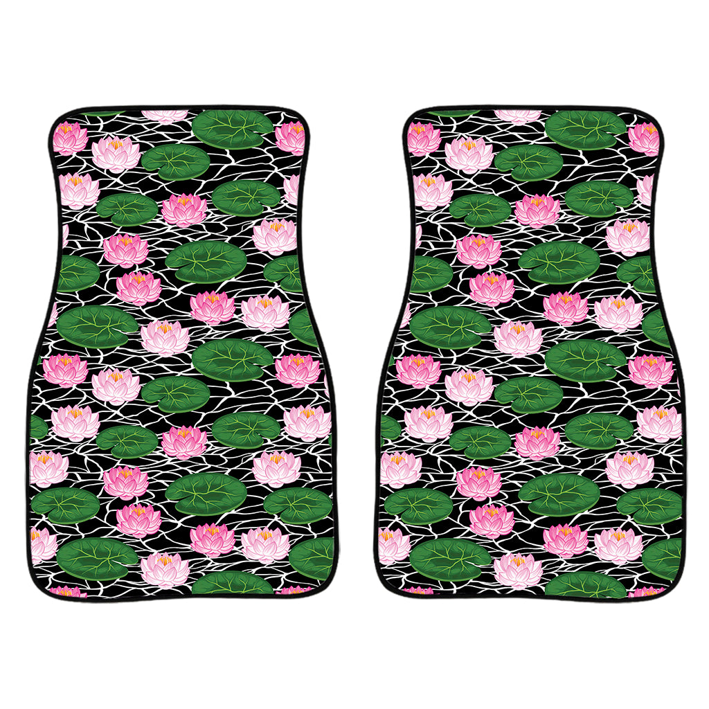 Lotus Flower And Leaf Pattern Print Front Car Floor Mats