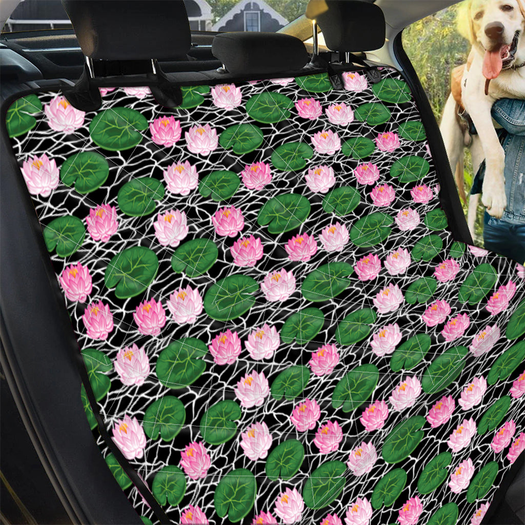 Lotus Flower And Leaf Pattern Print Pet Car Back Seat Cover