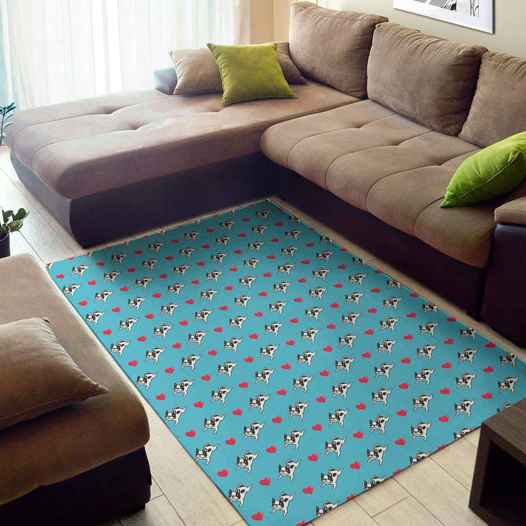 Love French Bulldog Pattern Print Area Rug