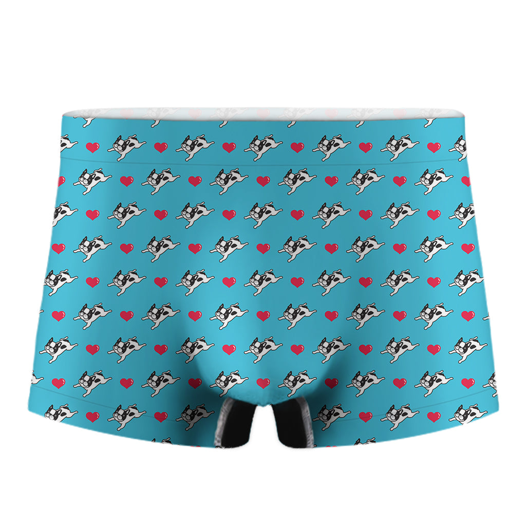 Love French Bulldog Pattern Print Men's Boxer Briefs