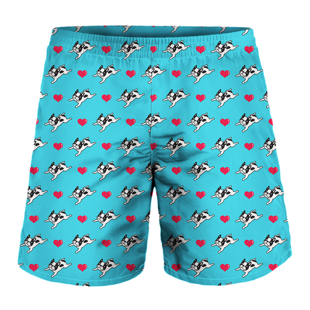 Love French Bulldog Pattern Print Men's Shorts