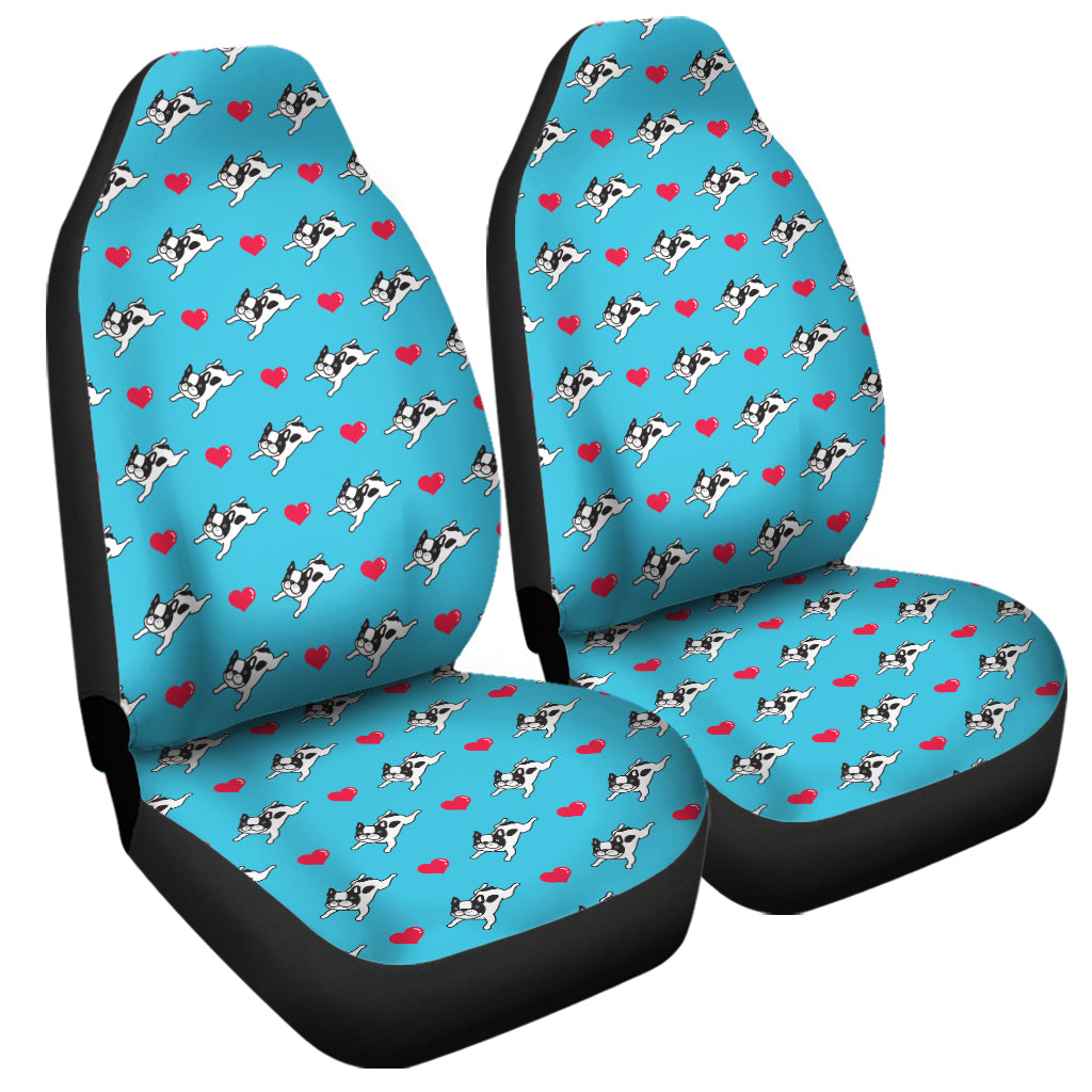 Love French Bulldog Pattern Print Universal Fit Car Seat Covers