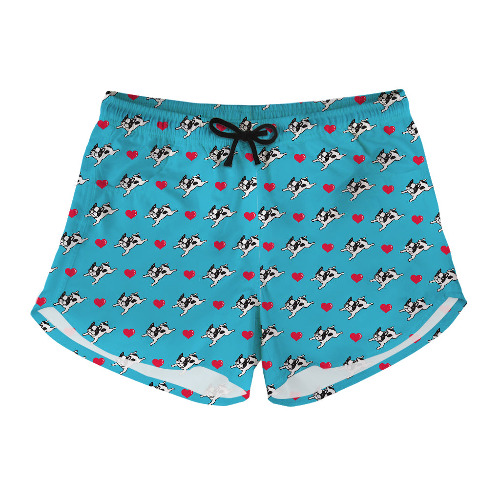 Love French Bulldog Pattern Print Women's Shorts