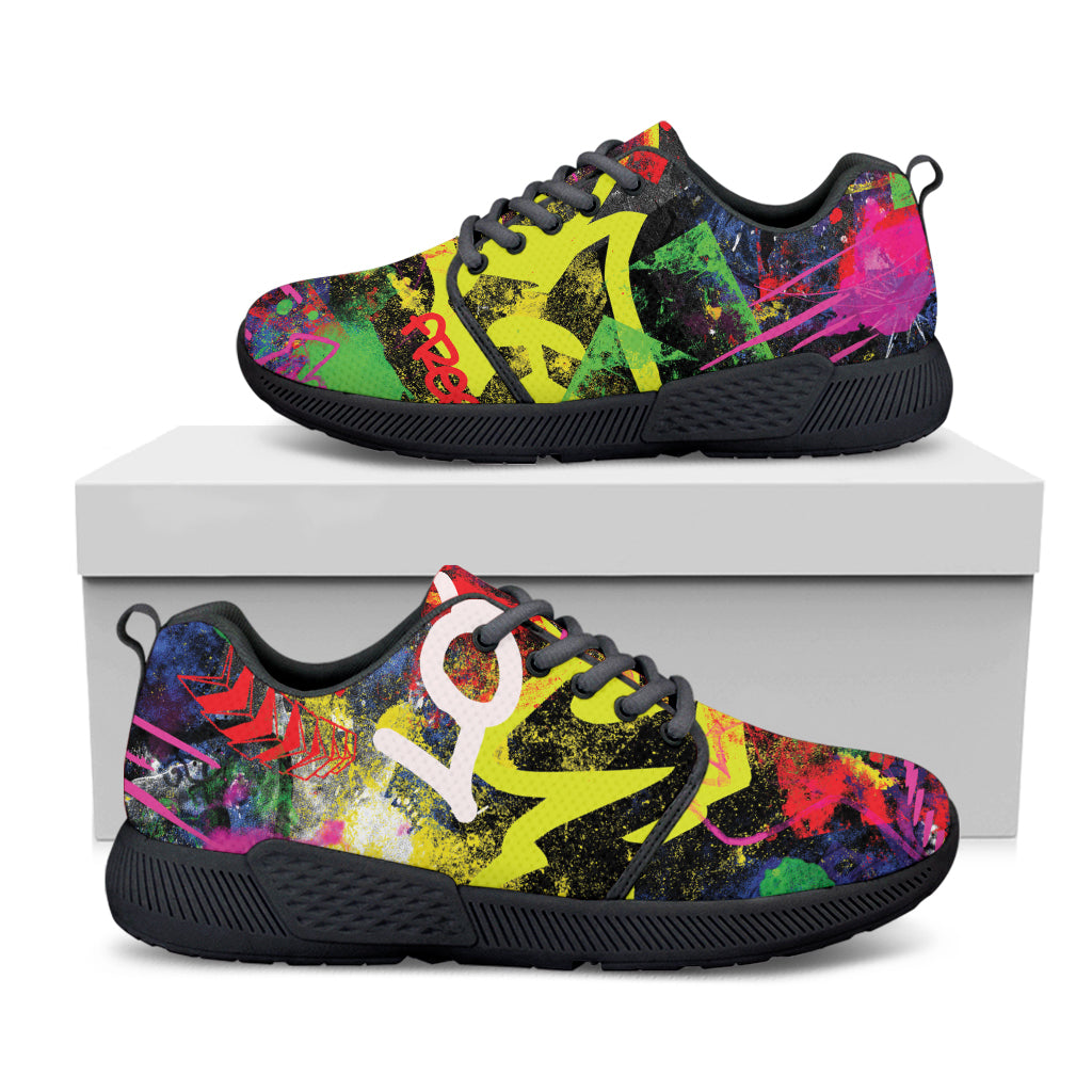 Love NYC Graffiti Print Black Athletic Shoes