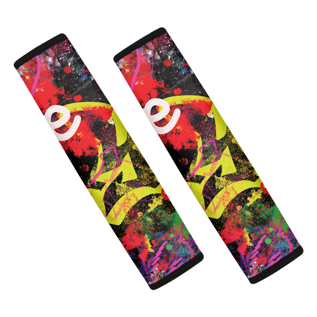 Love NYC Graffiti Print Car Seat Belt Covers