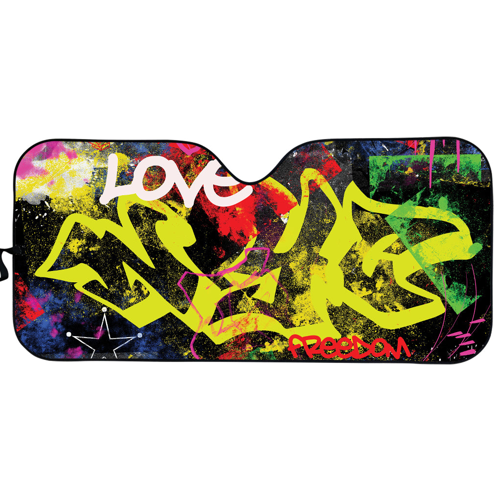 Love NYC Graffiti Print Car Sun Shade