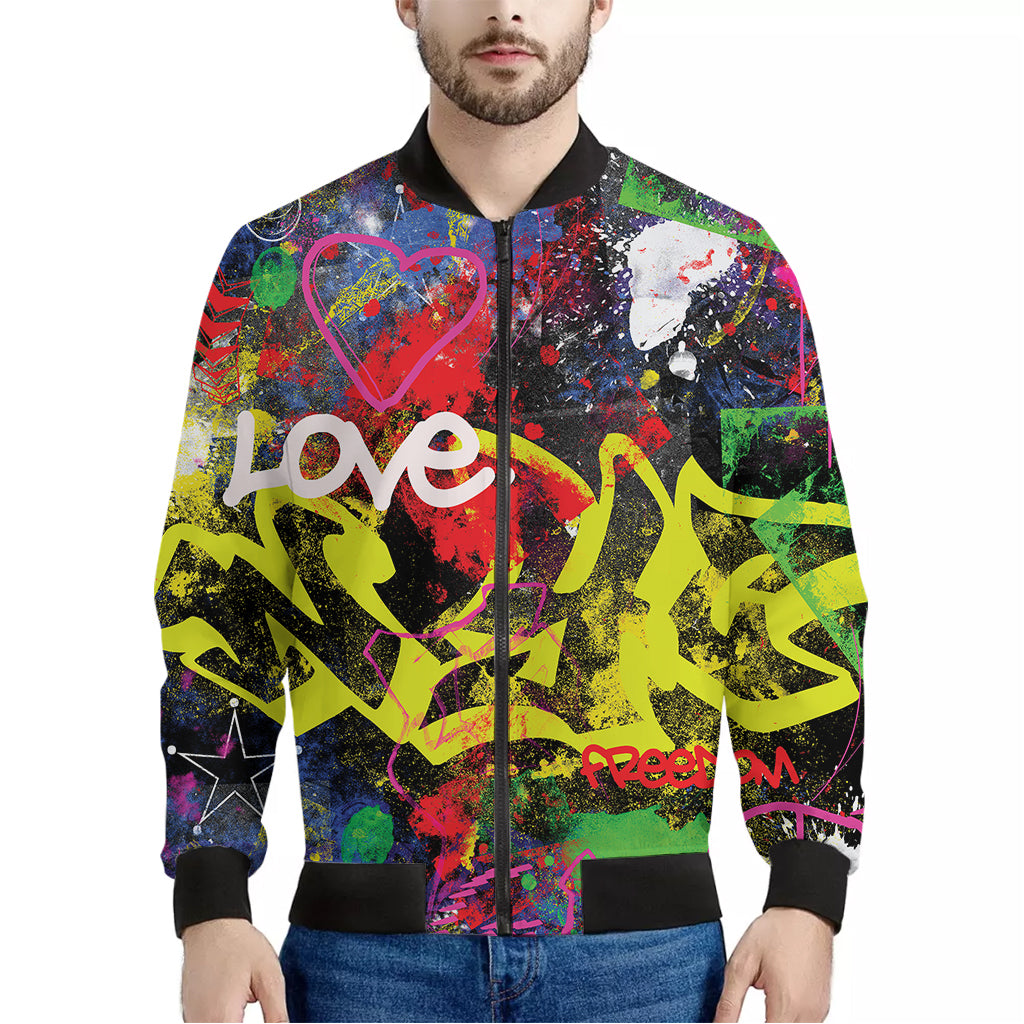 Love NYC Graffiti Print Men's Bomber Jacket