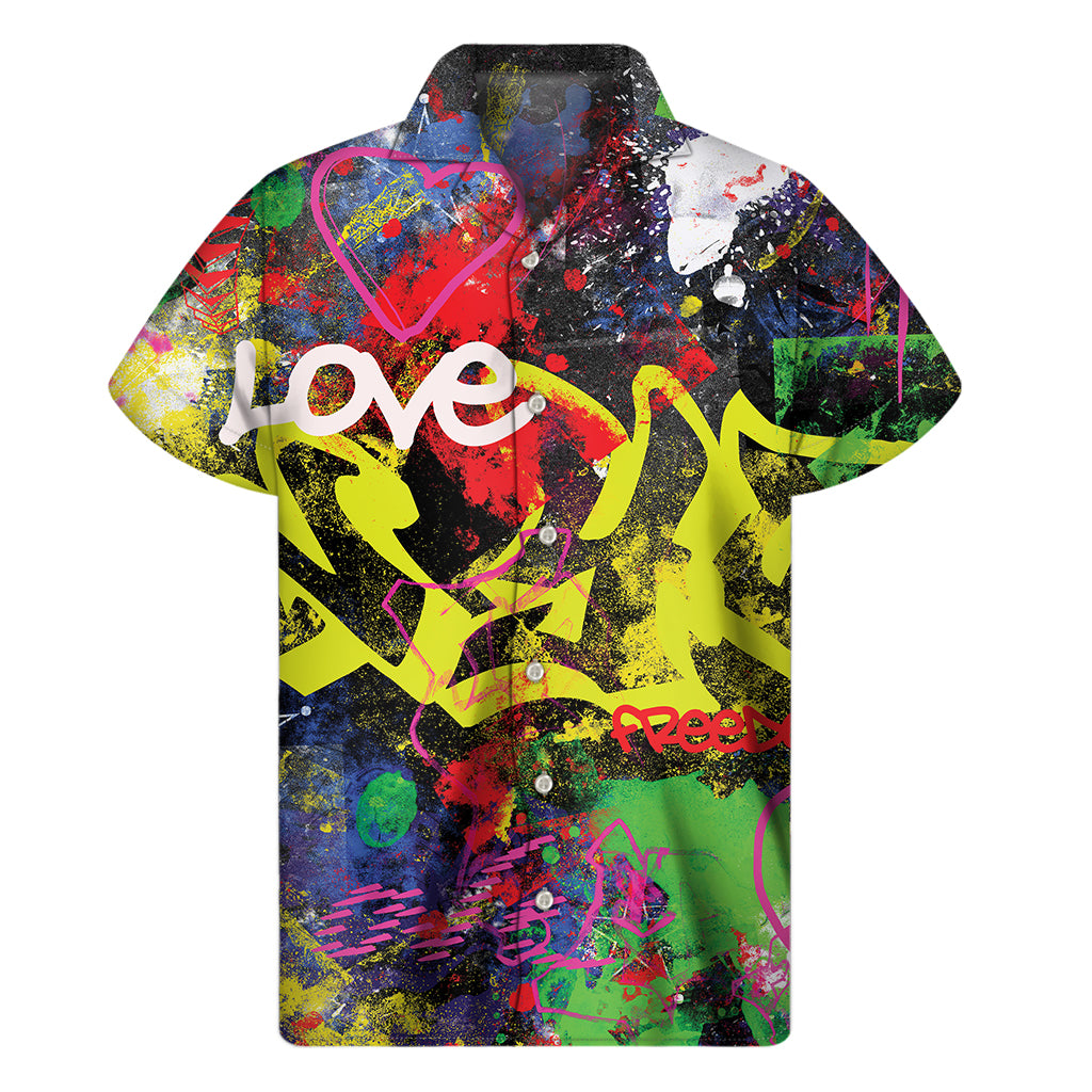 Love NYC Graffiti Print Men's Short Sleeve Shirt