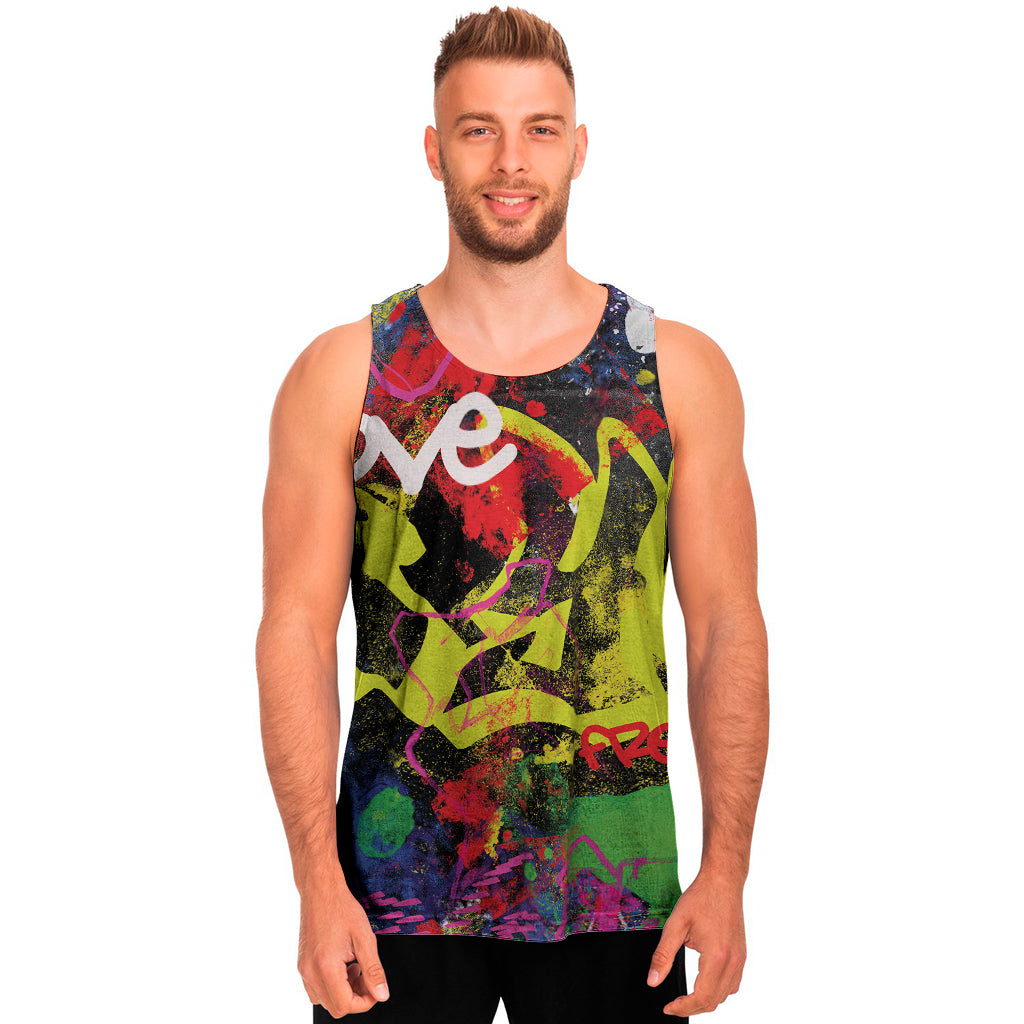 Love NYC Graffiti Print Men's Tank Top