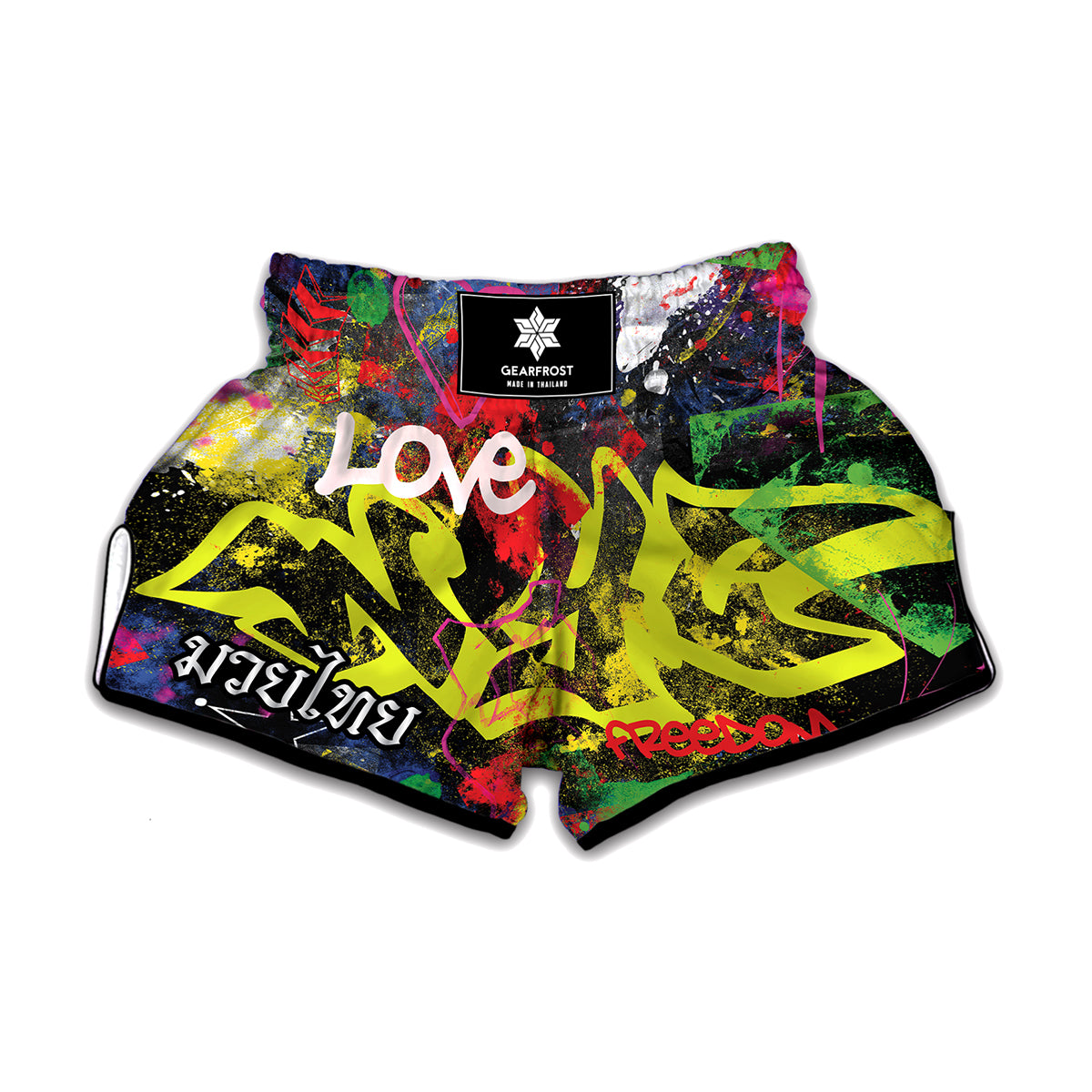 Love NYC Graffiti Print Muay Thai Boxing Shorts