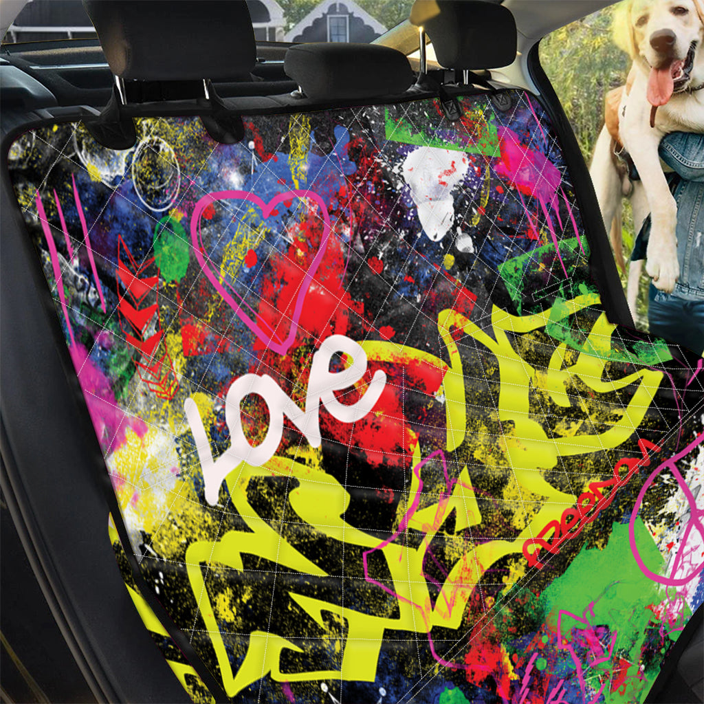 Love NYC Graffiti Print Pet Car Back Seat Cover