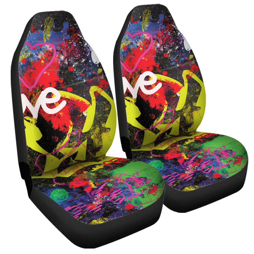 Love NYC Graffiti Print Universal Fit Car Seat Covers