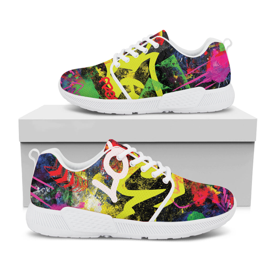 Love NYC Graffiti Print White Athletic Shoes