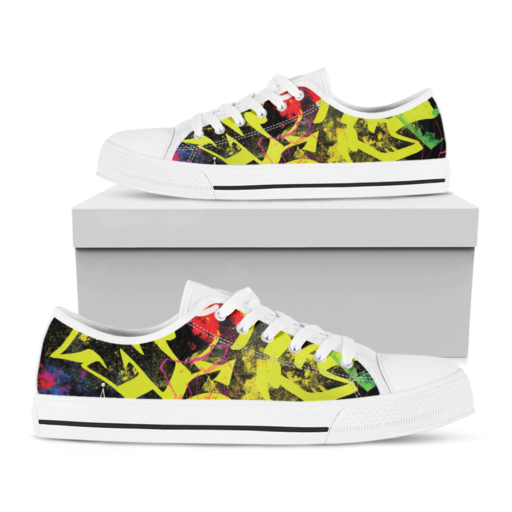 Love NYC Graffiti Print White Low Top Shoes