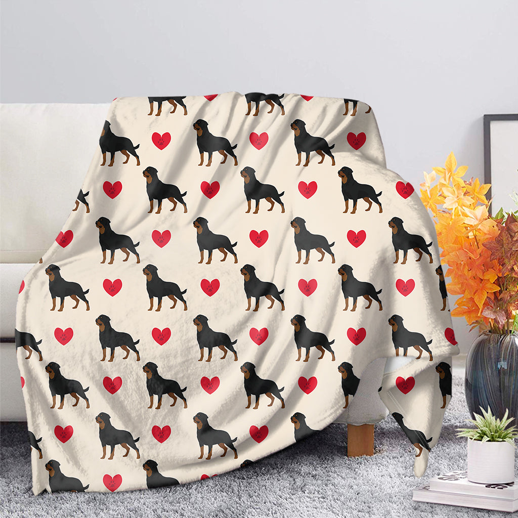 Love Rottweiler Pattern Print Blanket