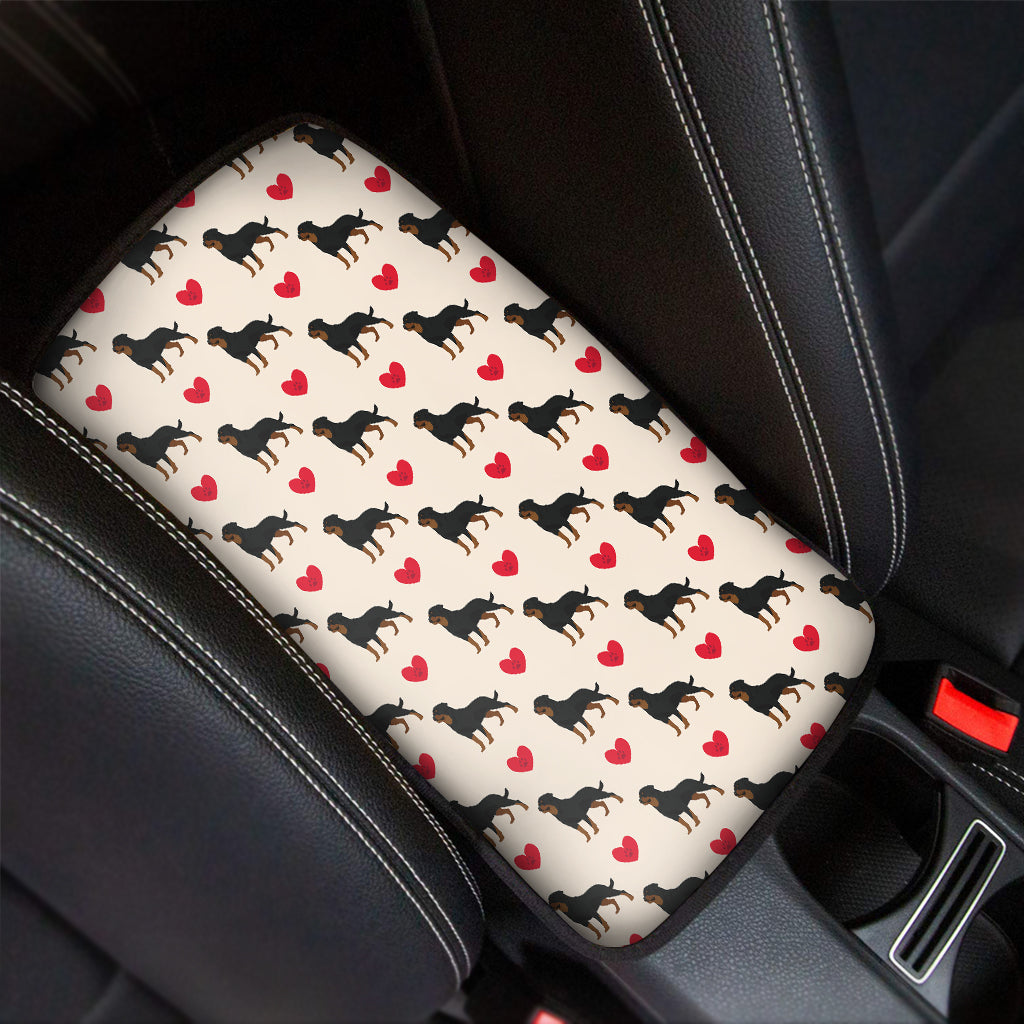 Love Rottweiler Pattern Print Car Center Console Cover