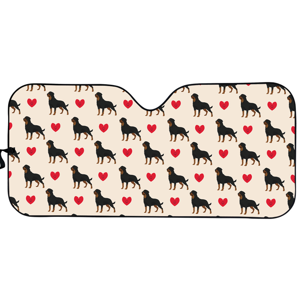 Love Rottweiler Pattern Print Car Sun Shade