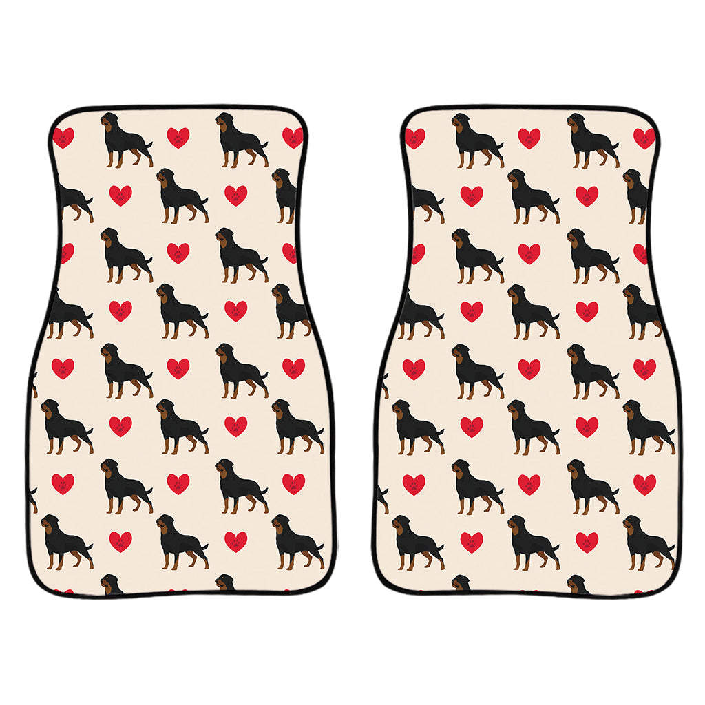 Love Rottweiler Pattern Print Front Car Floor Mats