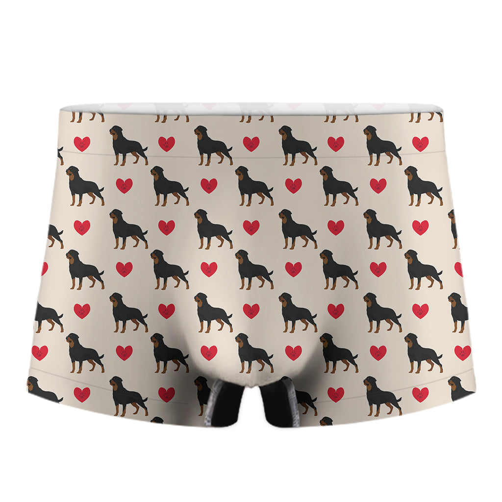 Love Rottweiler Pattern Print Men's Boxer Briefs