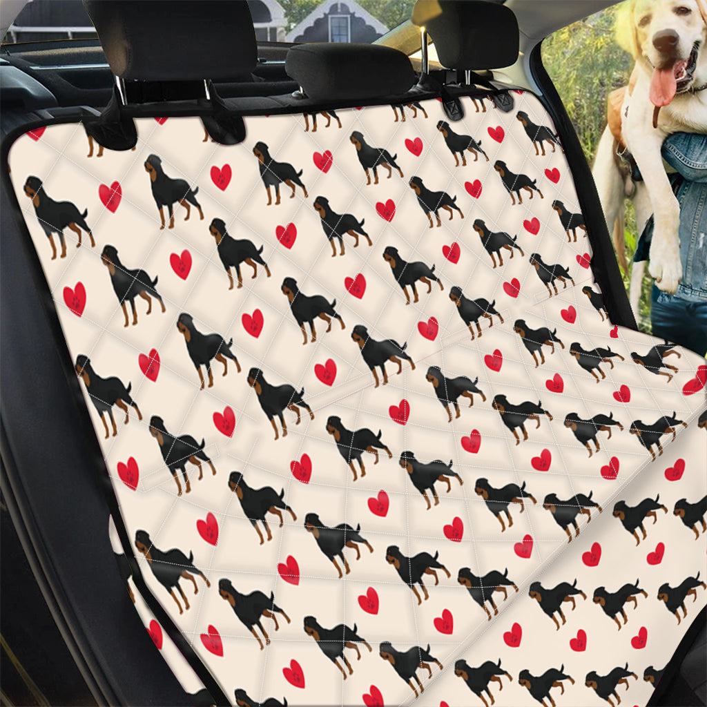 Love Rottweiler Pattern Print Pet Car Back Seat Cover