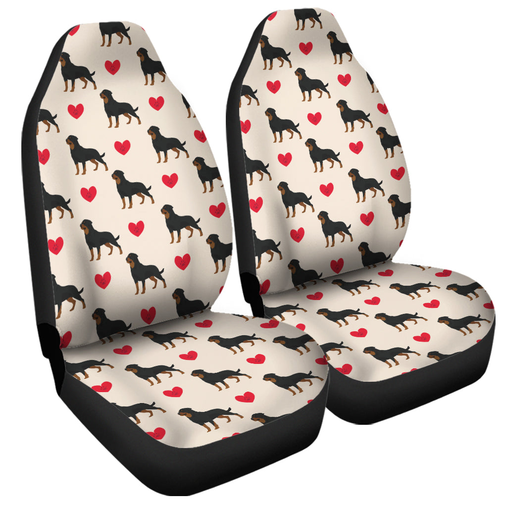 Love Rottweiler Pattern Print Universal Fit Car Seat Covers