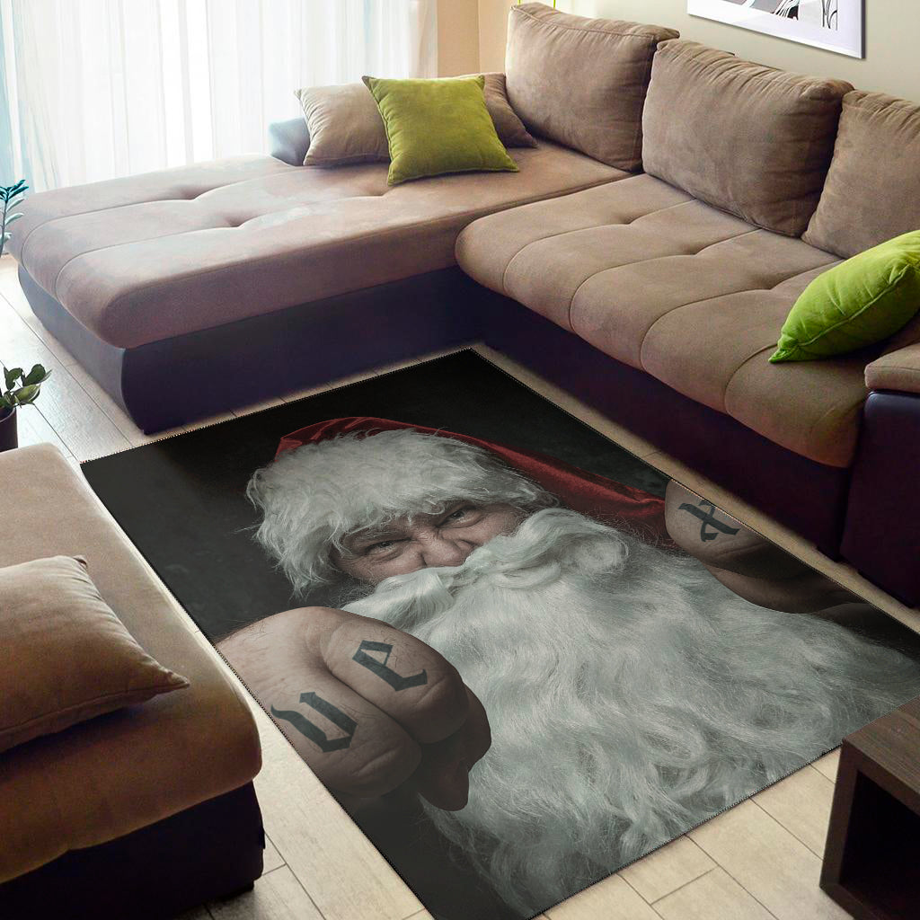 Love Xmas Santa Claus Print Area Rug