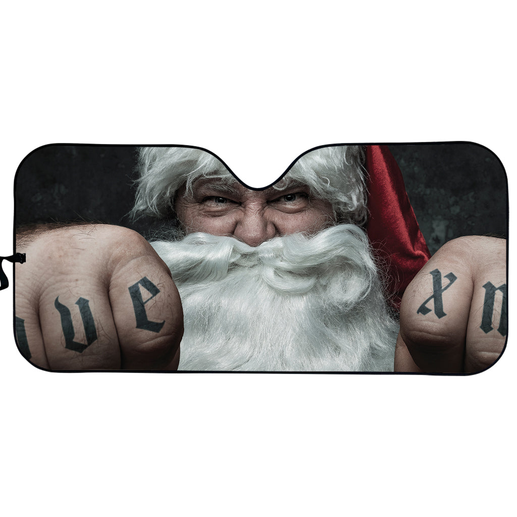 Love Xmas Santa Claus Print Car Sun Shade