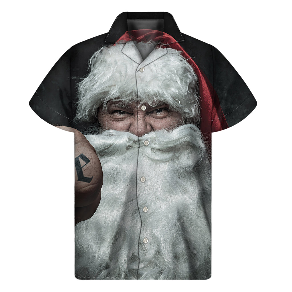 Love Xmas Santa Claus Print Men's Short Sleeve Shirt